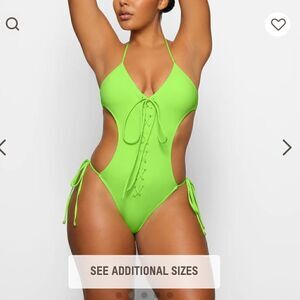 NWT skims Swim lace up monokini L